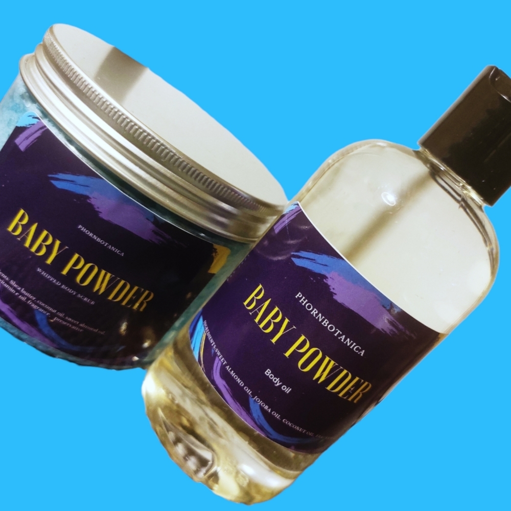 Phornbotanica Baby powder body scrub set
